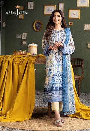 Asim Jofa Outfit Of The Day Ajod-26 Printed Swiss Lawn 3 Pcs
