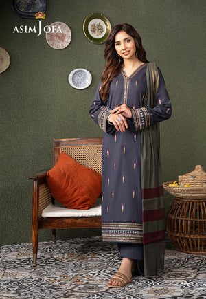 Asim Jofa Outfit Of The Day Ajod-32 Embroidered Cambric 3 Pcs