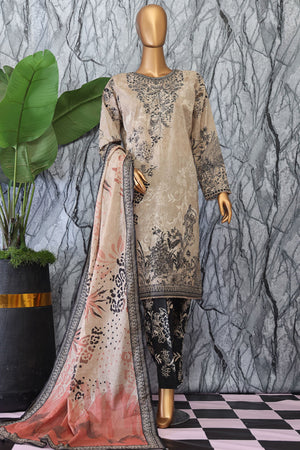 Elegant By HZ Unstitched 3 Piece Premium Digital Printed Lawn Vol-02 Collection'2025-EC-1044