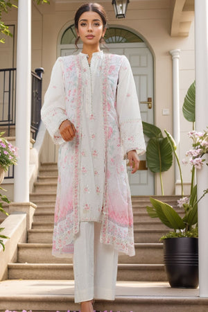 Eid Ka Jora By Bin Saeed Stitched 3 Piece Luxury Emb Chiffon Gown Collection-SMPC-2024-White