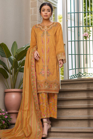 Eid Ki Khushiyan by Bin Saeed Stitched 3 Piece Luxury Self & Stripe Collection'2025-SM-1855
