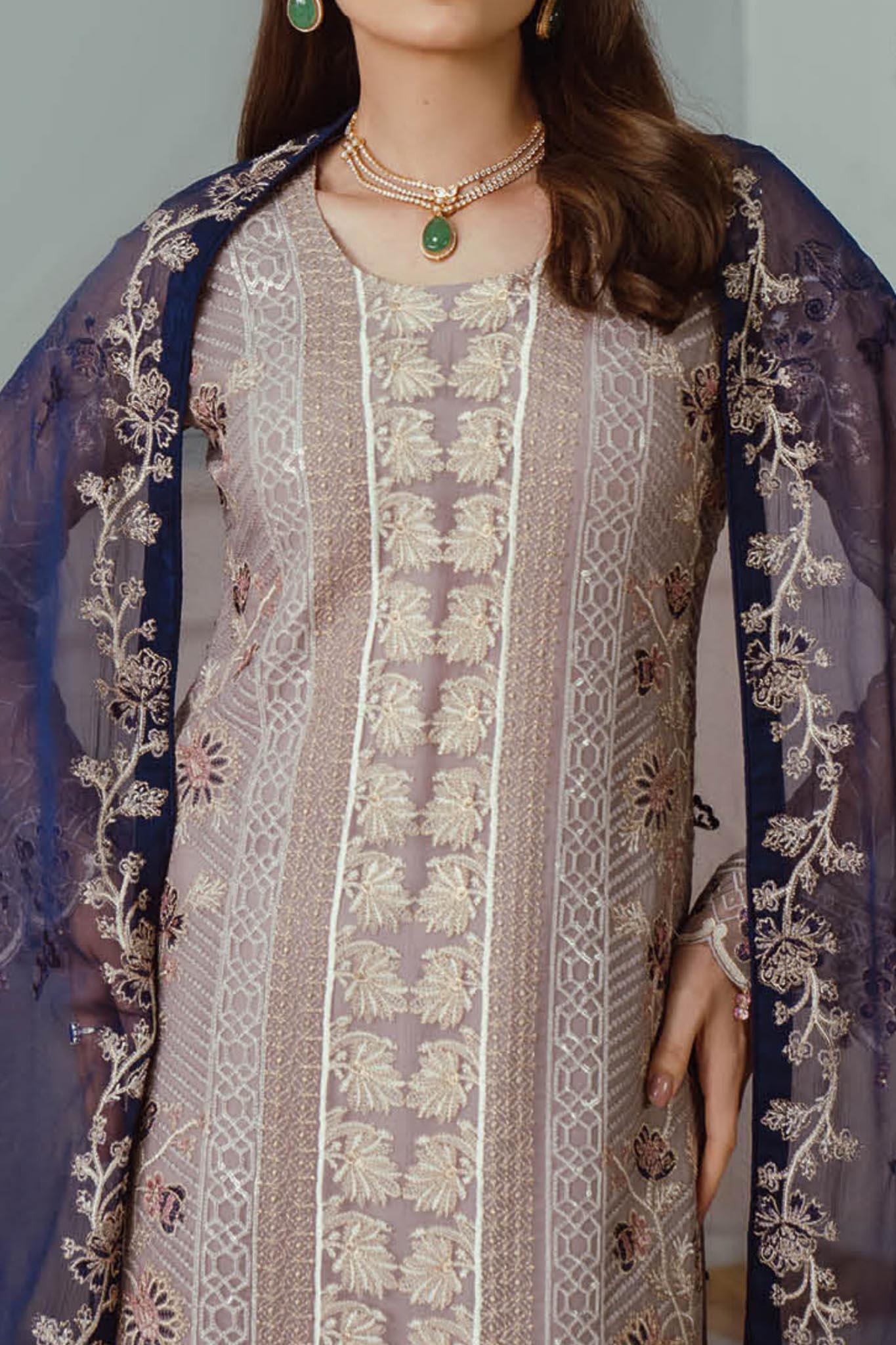 Ramsha Unstitched 3 Piece Chiffon Vol-25 Collection'2024-F-2503