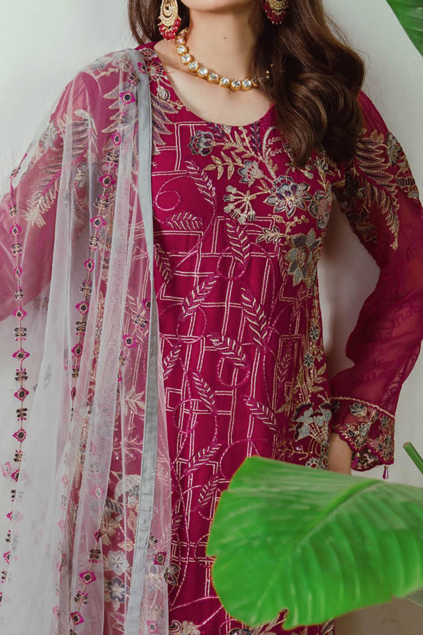 Ramsha Unstitched 3 Piece Chiffon Vol-25 Collection'2024-F-2506