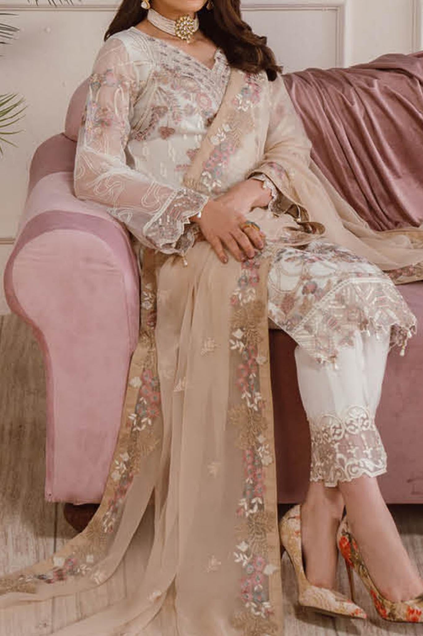 Ramsha Unstitched 3 Piece Chiffon Vol-25 Collection'2024-F-2508