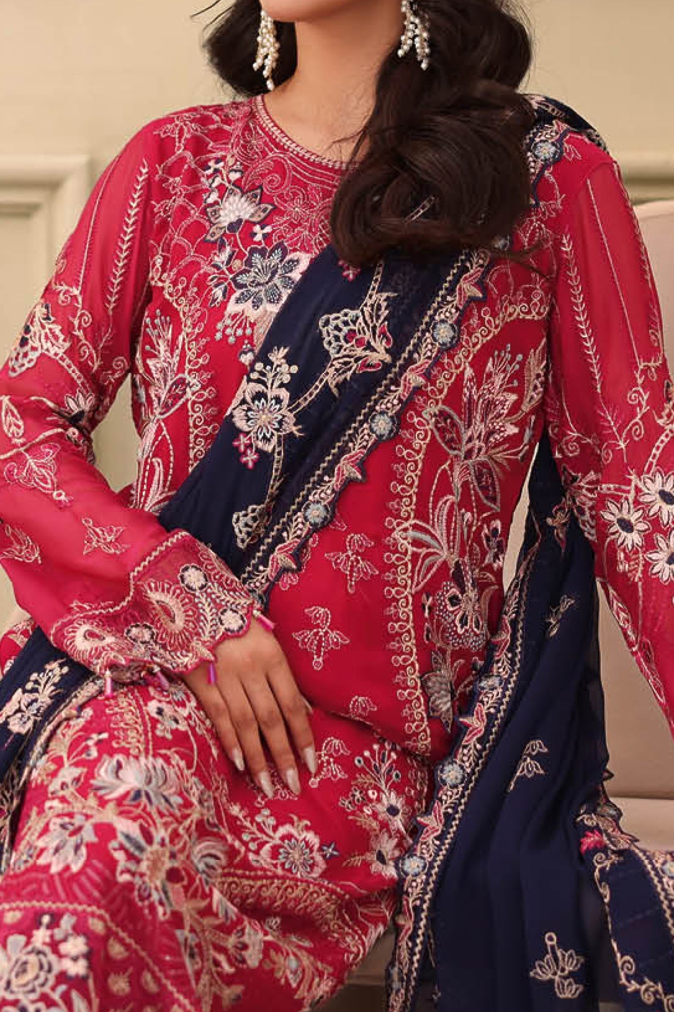 Ramsha Unstitched 3 Piece Luxury Chiffon Vol-27 Collection'2025-F-2705