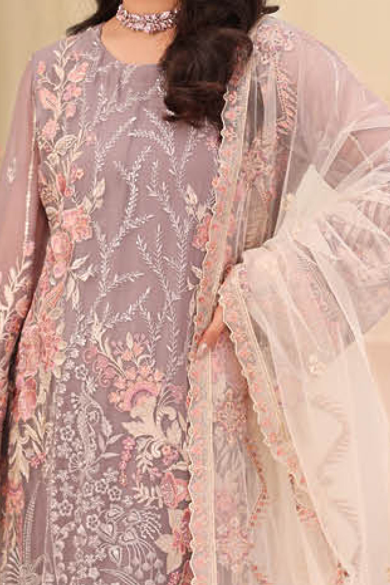 Ramsha Unstitched 3 Piece Luxury Chiffon Vol-27 Collection'2025-F-2712