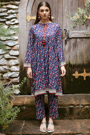 ZellburyShirt Shalwar - Blue - Viscose Suit - 0662