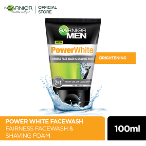 Garnier Men Power White Face Wash & Shaving Foam 100ml - Snapcart.pk