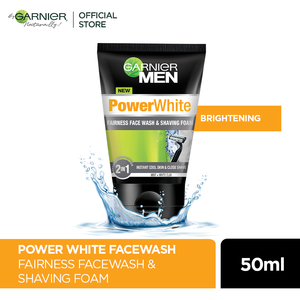 Garnier Men Power White Face Wash & Shaving Foam 50ml - Snapcart.pk