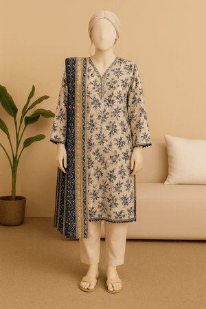 Almeerah Unstitched 3 Piece Luxe Summer Collection'2025-Golden Sand Beige