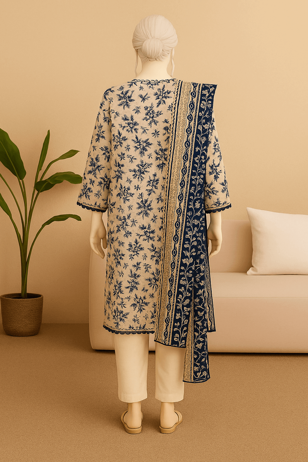 Almeerah Unstitched 3 Piece Luxe Summer Collection'2025-Golden Sand Beige