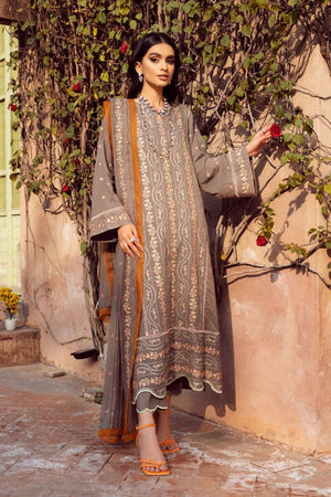 Vintage By LALA Textiles Embroidered Swiss Voile Unstitched 3 Piece (HAZE)