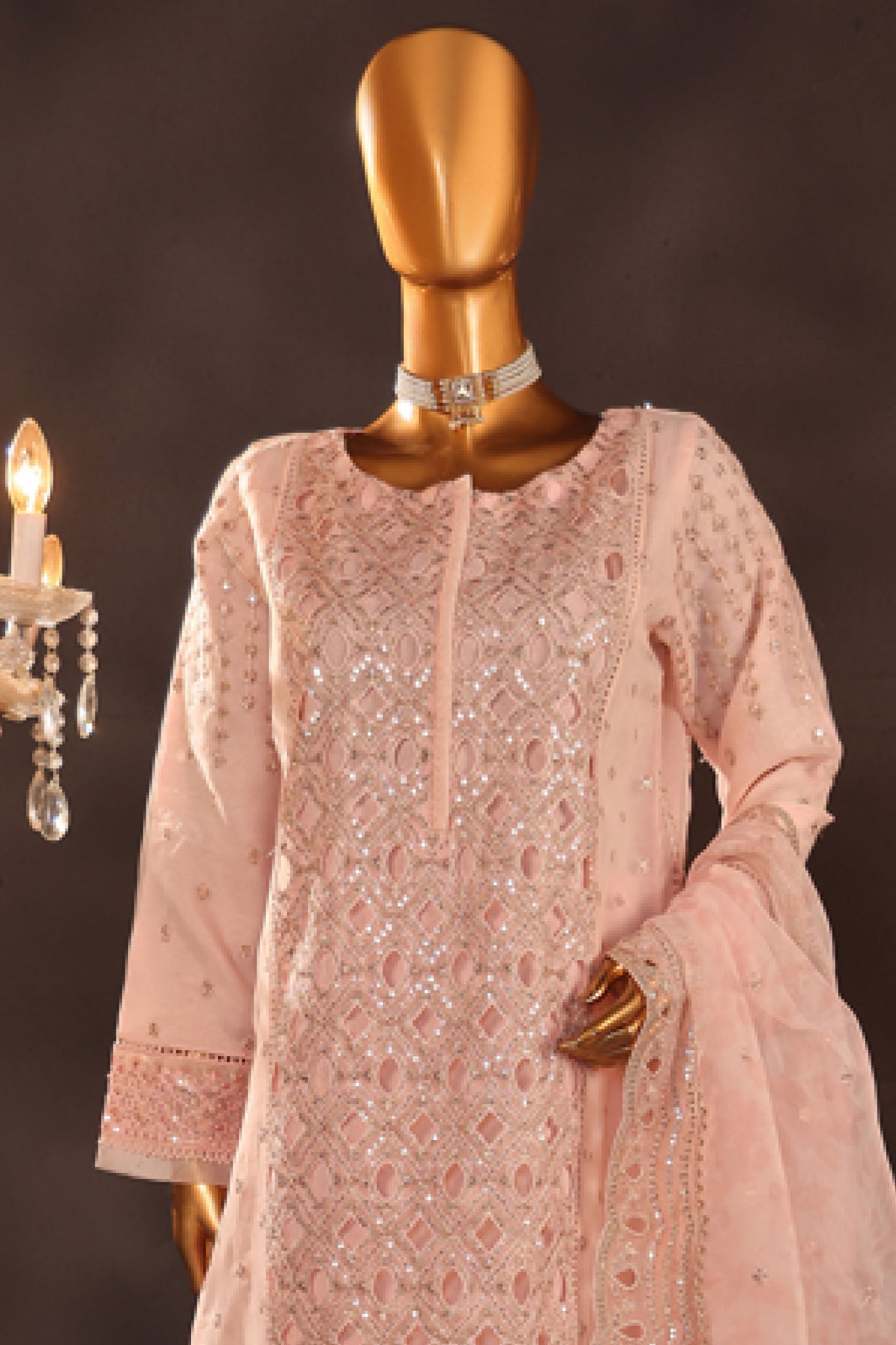 Falsafaa By HZ Stitched 3 Piece Festive Formals Vol-05 Collection-HZK-175-Pink