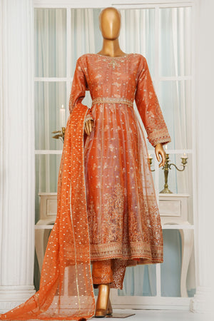 Jashn By HZ Stitched 3 Piece Luxury Formals Collection'2025-HZK-206-Orange
