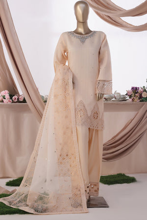 HZ Stitched 3 Piece Luxe Pret Formals Collection'2025-HZK-222-Peach