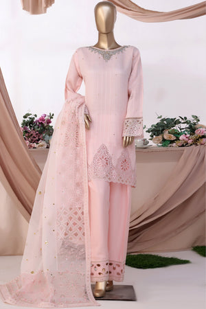 HZ Stitched 3 Piece Luxe Pret Formals Collection'2025-HZK-222-Powder Pink