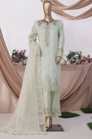 HZ Stitched 3 Piece Luxe Pret Formals Collection'2025-HZK-223-Dull Green