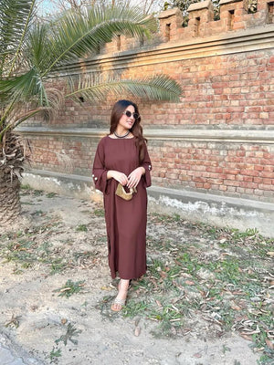 Manahils Stitched Brown Pearls