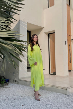 Manahils Stitched Threaded Love Neon