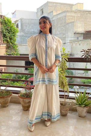 Urban Cut Stitched 2 Piece Cotton Embellished Co-Ord Set with DHAKA PANT