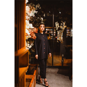 Manahils Stitched Co Ords Lady Bird Black Co-Ord Set