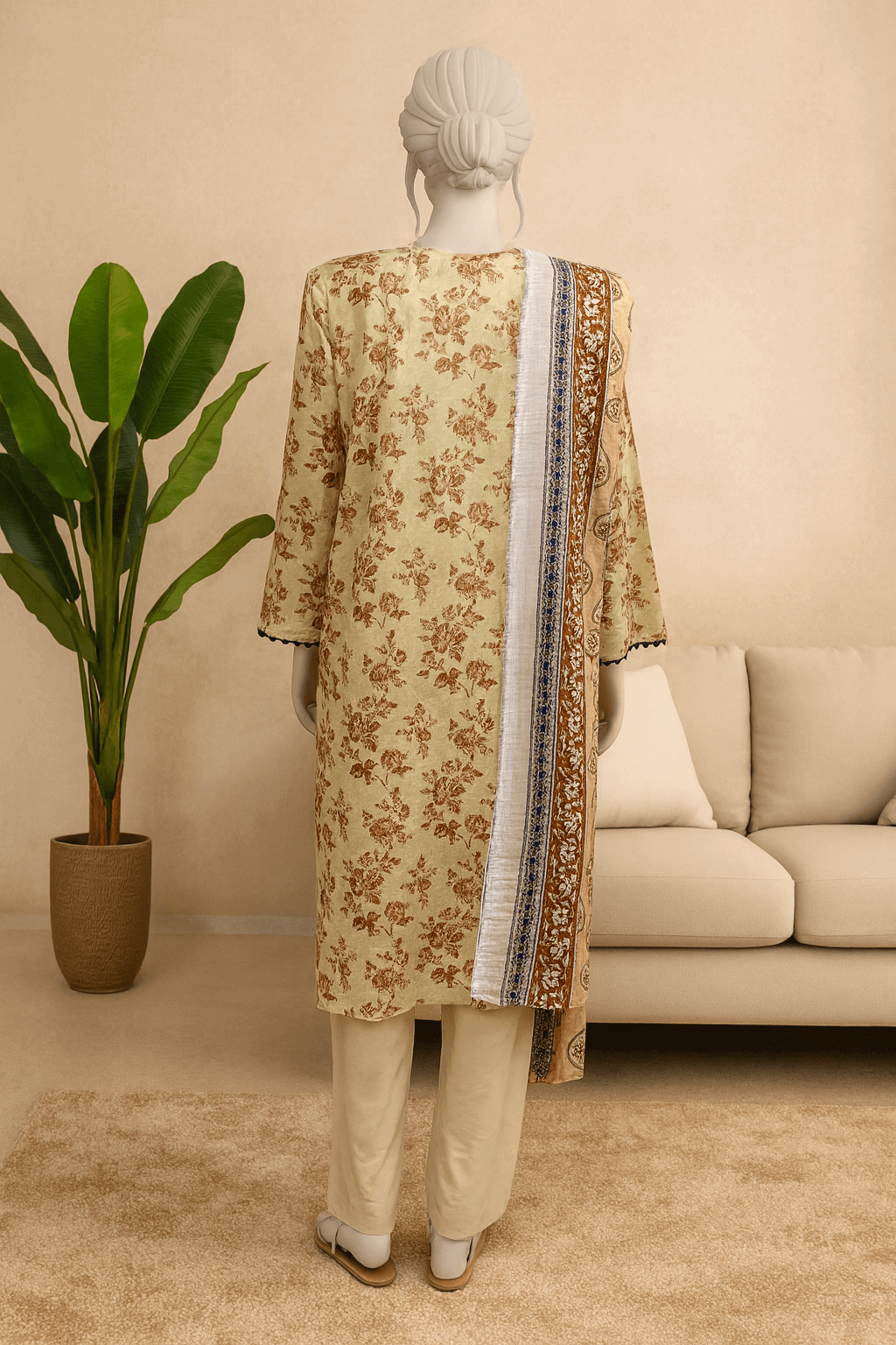 Almeerah Unstitched 3 Piece Luxe Summer Collection'2025-Ivory Cream Whisper