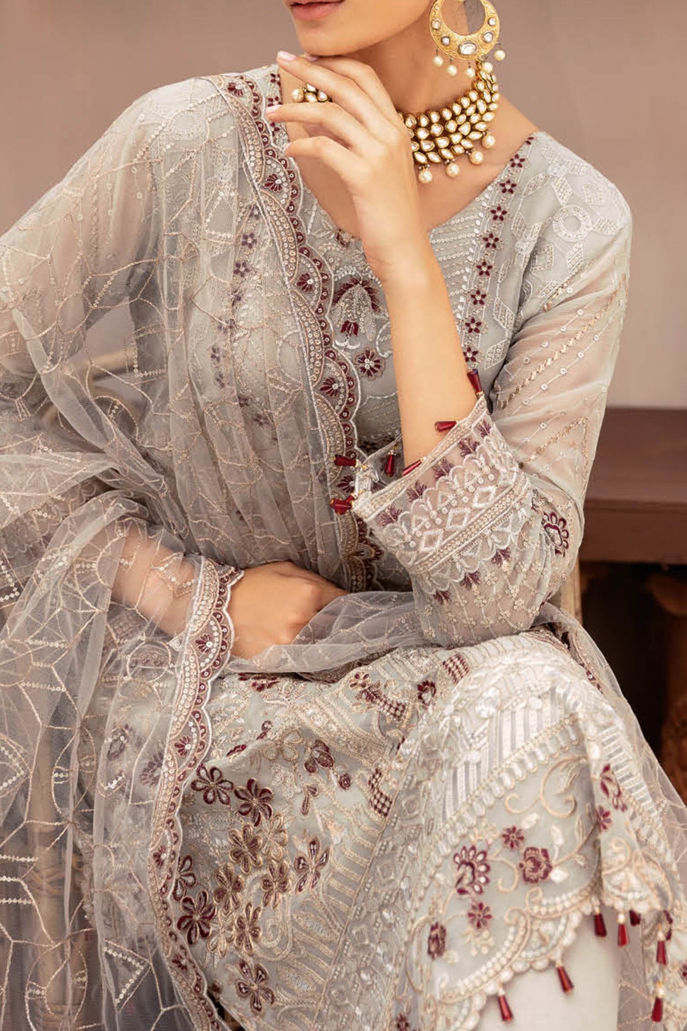 Kashish By Ramsha Unstitched 3 Piece Weightless Chiffon Vol-02 Collection'2024-K-208