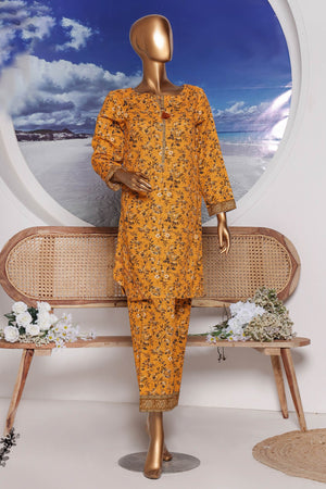 Sumi Stitched Co Ords Printed Khaddar Collection'2025-KC-01-Mustard