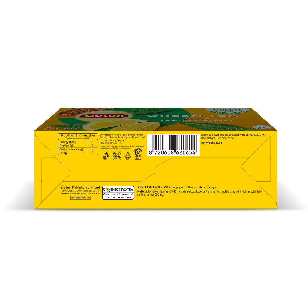Lipton Green Tea Zesty Lemon & Honey Tea Bags 25s - Snapcart.pk