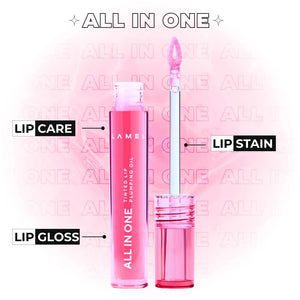 Lamel - All In One Lip Tinted Plumping Oil №402 Pink Sparkle - My Store