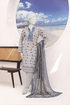 Almeerah Unstitched 3 Piece Stripe Dora Luxury Lawn Vol-01 Collection'2025-Light Grey Poise