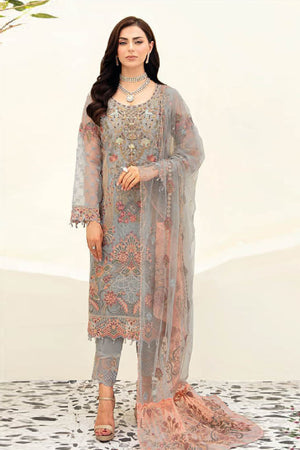 Minhal by Ramsha Unstitched 3 Piece Formal Vol-09 Collection'2023-M-909