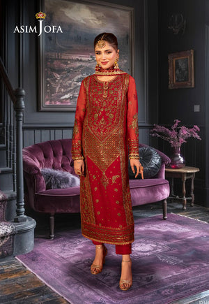 Asim Jofa Chamak Damak Pret Ajcdp-13 Embroidered Chiffon Stitched 3 Pcs