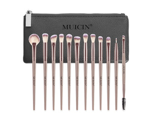 MUICIN - 12 Pieces Complete Vegan Eyebrush Set With Pouch - My Store
