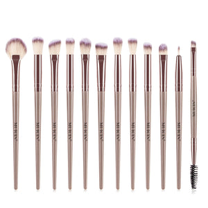 MUICIN - 12 Pieces Complete Vegan Eyebrush Set With Pouch - My Store