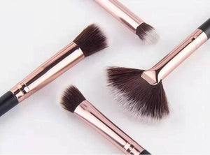 MUICIN - 12 Pieces Rose Gold & Black Complete Eye Brushes Set - My Store