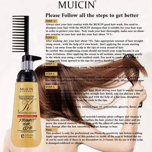 MUICIN - 24k Gold Comb Hair Straightening Cream - 150g - My Store