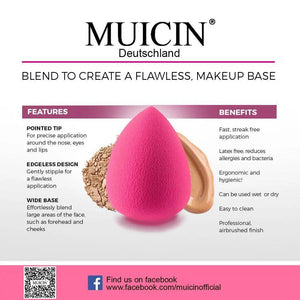 MUICIN - Makeup Blender Pink Sponge Puff - My Store