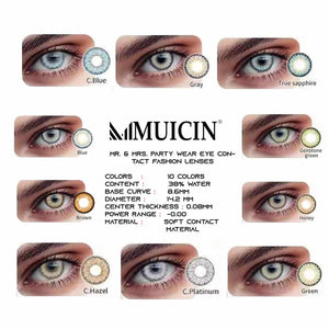 MUICIN - Mr & Mrs Party Wear Colored Eye Contact Lenses - My Store