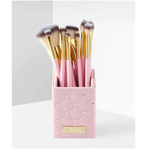 MUICIN - Natural Hair 12 Pieces Pink Studded Makeup Brushes Set - My Store