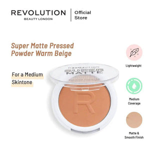 Makeup Revolution Relove Super Matte Pressed Powder Warm Beige - My Store
