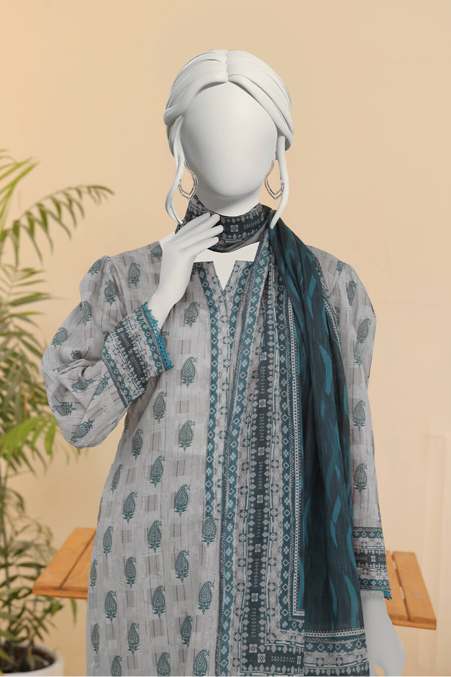 Summer Bloom Edition By Almeerah Unstitched 3 Piece Digital Printed Lawn Collection'2025-Misty Grey Petals