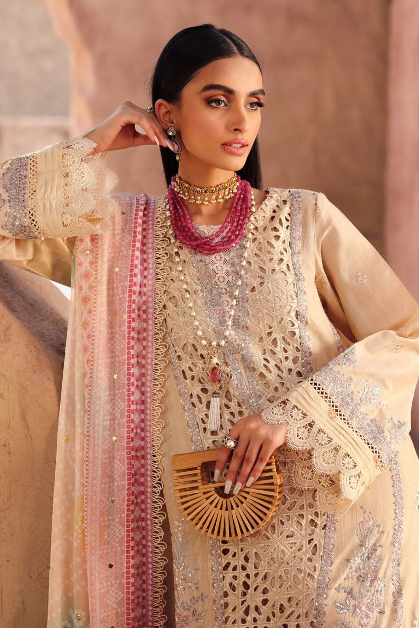 Bazaar By Nureh Unstitched 3 Piece Chikankari Doriya Lawn Collection'2025-NE-159