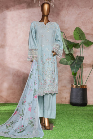 Bin Saeed Stitched 3 Piece Luxe Self & Self Collection'2025-NSM-2246-Ferozi