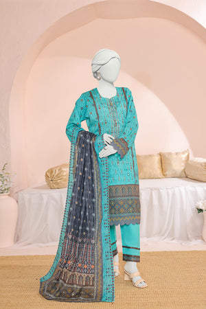 Almeerah Unstitched 3 Piece Emb Cutwork Lawn Vol-02 Collection'2025-Ocean Breeze