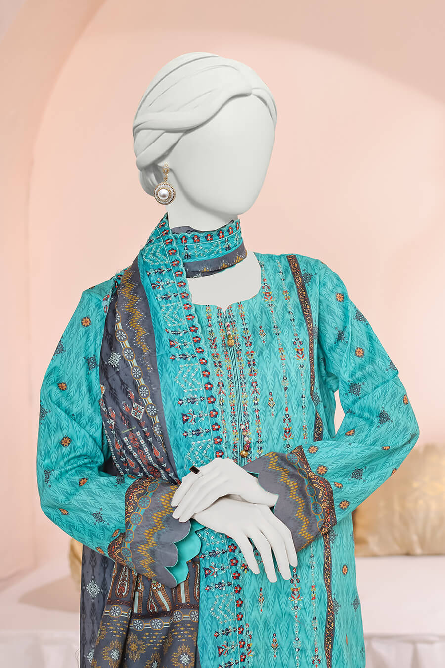 Almeerah Unstitched 3 Piece Emb Cutwork Lawn Vol-02 Collection'2025-Ocean Breeze