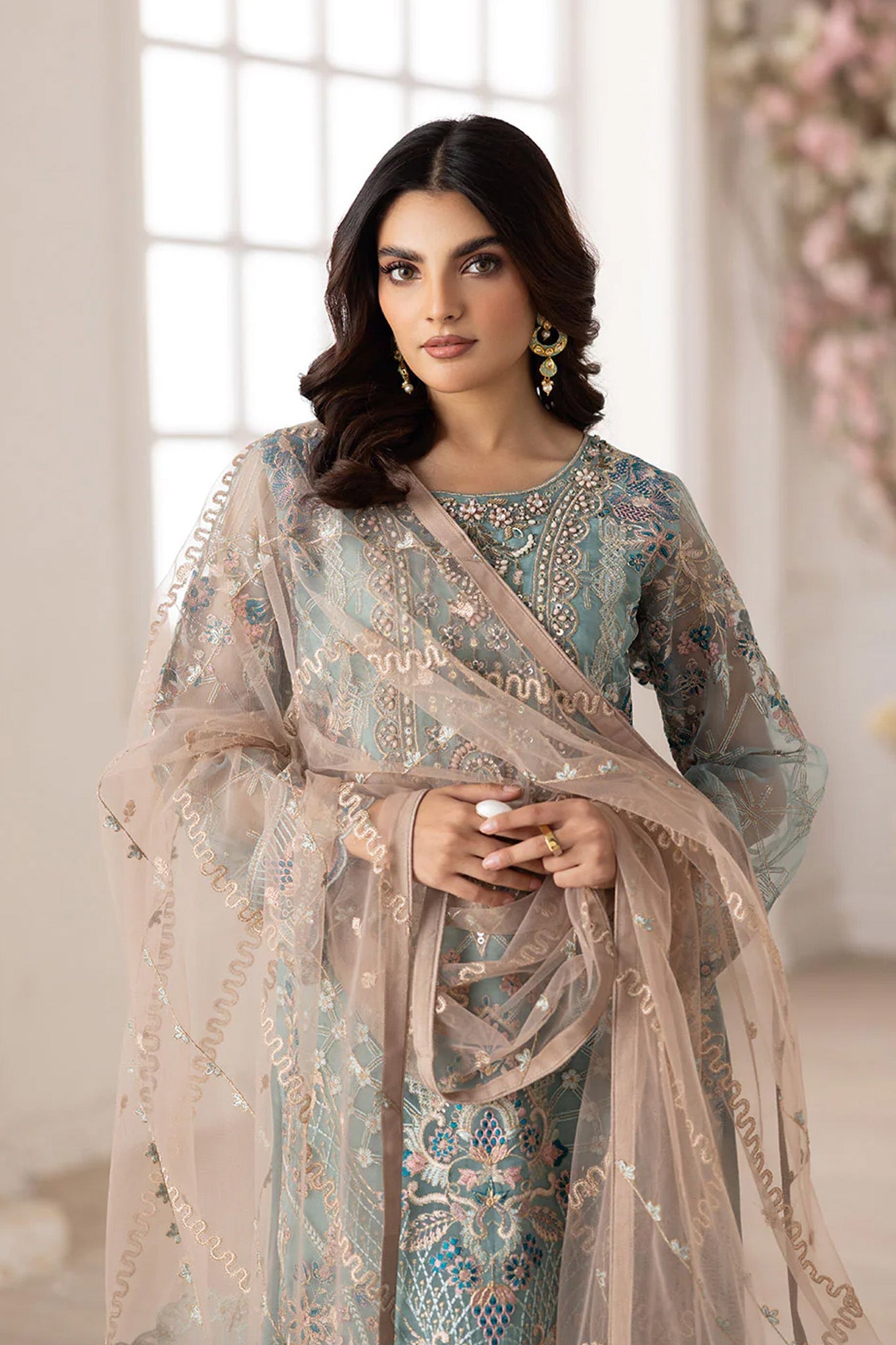 Dastoor by Ramsha Unstitched 3 Piece Organza Vol-02 Collection'2025-P-203