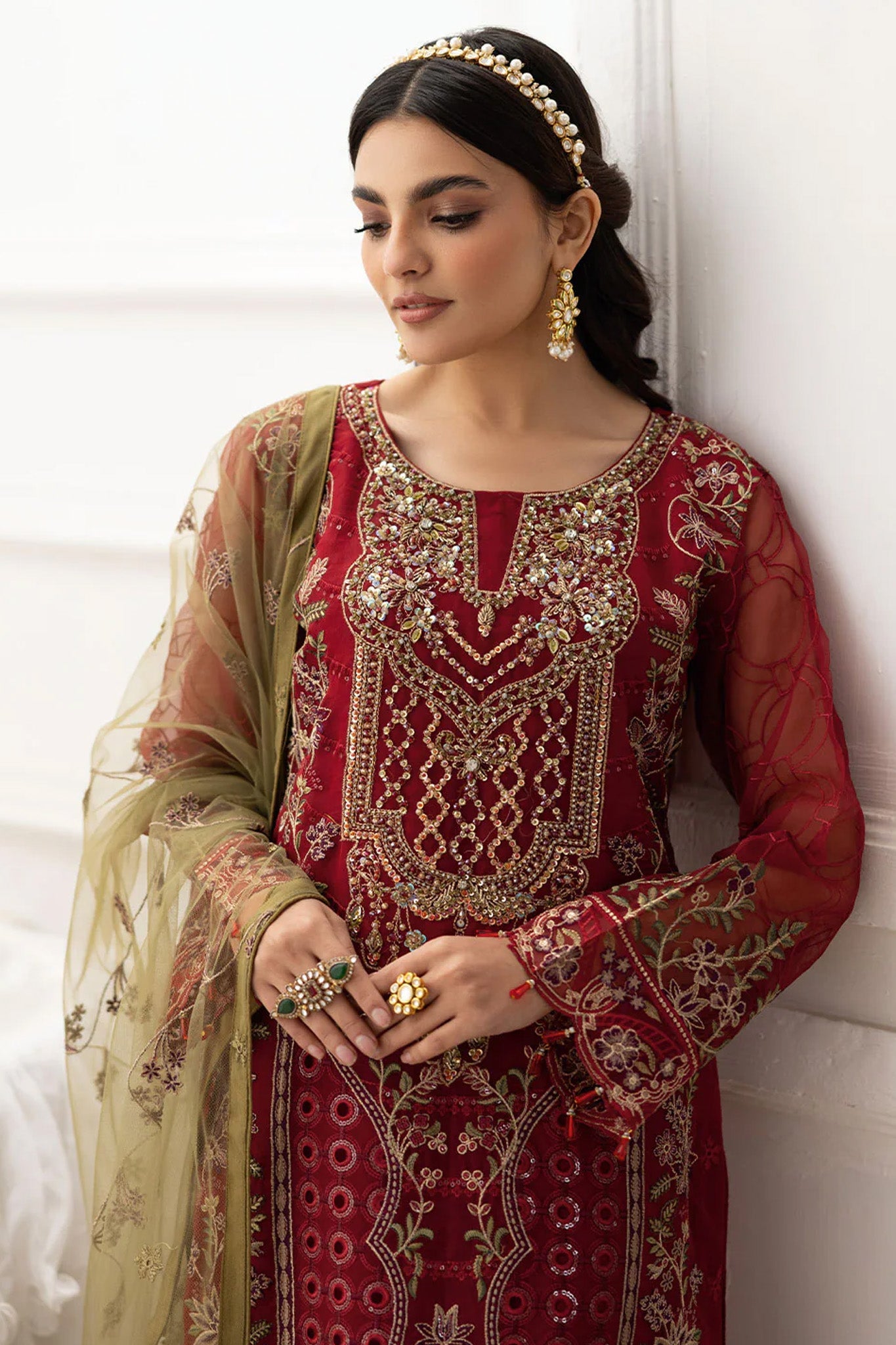 Dastoor by Ramsha Unstitched 3 Piece Organza Vol-02 Collection'2025-P-204