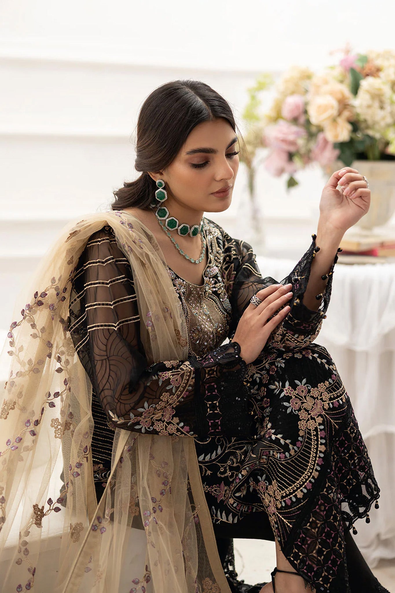 Dastoor by Ramsha Unstitched 3 Piece Organza Vol-02 Collection'2025-P-206