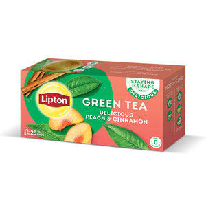 Lipton Green Tea Peach & Cinnamon Tea Bags 25s - Snapcart.pk